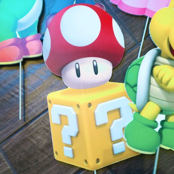 Super Mario Bros. Themed Party Cutout Props Set Of 9 Characters - Picture 3 of 6